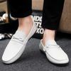 Metal Buckle Black Loafers Leather Mens Slip on Shoes Comfortable Men Casual Shoes Male Driving Footwear Breathable Mens