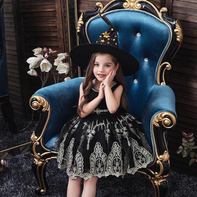 Summer Girls' Runway Gowns Dresses Children's Princess Dresses Halloween Embroidered Dresses Children's Clothing