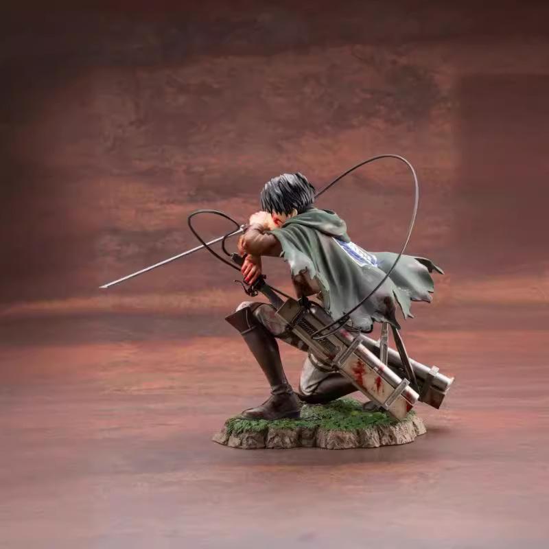Attack On Titan: Battle-Damaged Captain Levi Squatting Pose Bonus Edition Action Figure