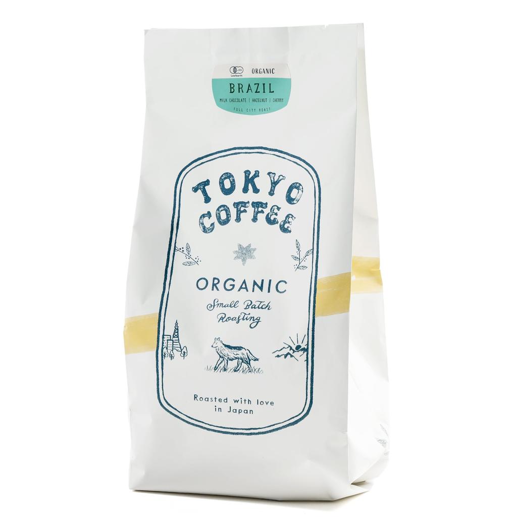TOKYO COFFEE Brazil Santos Organic Coffee, House-Roasted, Whole Beans, 400g