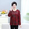Übergröße 7XL Herbst Langarm Oberteil für Mütter mittleren Alters und ältere Damen
