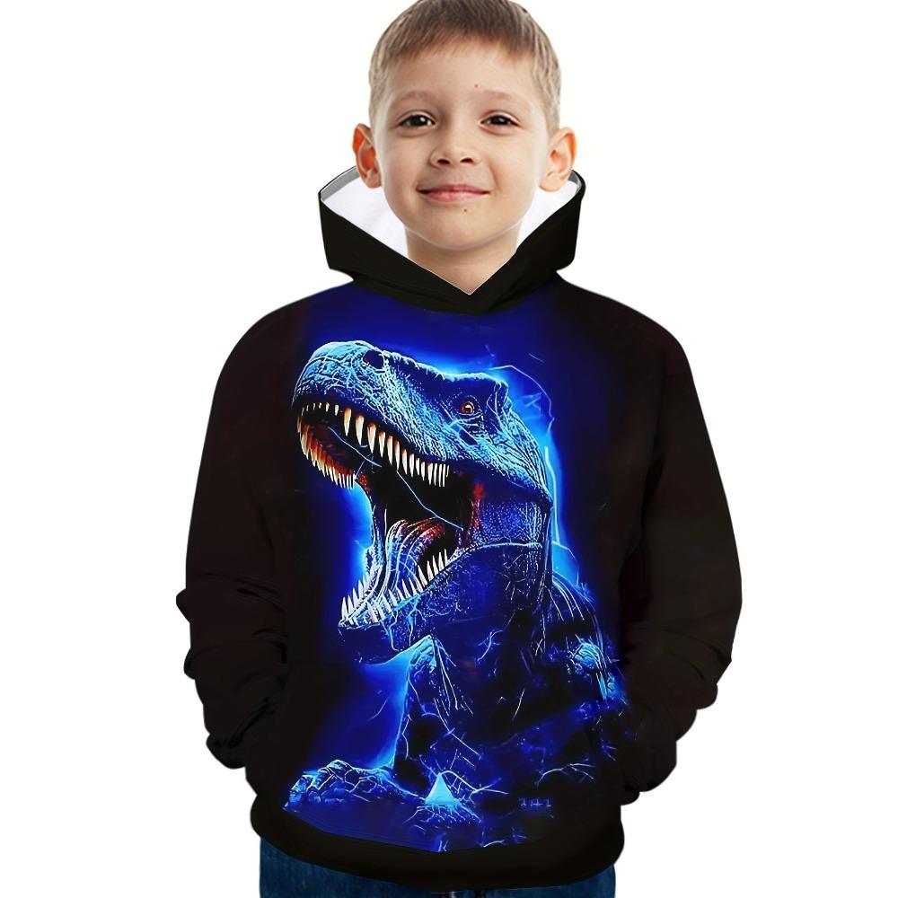 Hoodies Animal Dinosaur Pattern 3D Print Sweatshirts Boys Girls Harajuku Hooded Sweatshirt Kids Fashion Coat Children Tracksuits