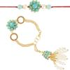 Rakhi For Brother and Bhabhi Traditional Flower Lumba Designer Fancy Bracelet On Rakshabandhan Traditional RKLM28
