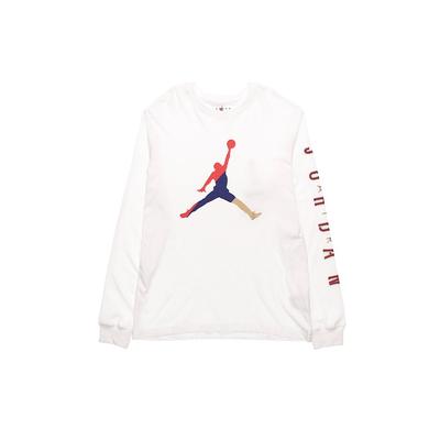 Air Alphabet Multi-Color Logo Round Neck Long Sleeves White Men's CN3503-100