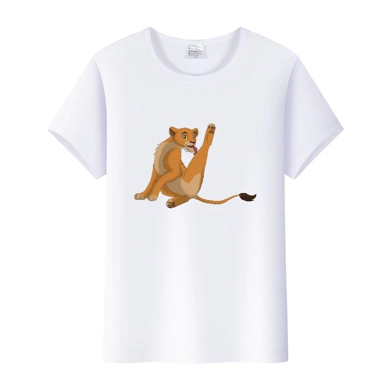 Casual Summer Ladies Blouses Men White Tees Clothes Women 90S Tshirt Oversized Tops Disney Cartoon The Lion King Graphic T-shirt
