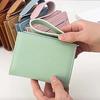 Portable Solid Color Card Bag Multiple Card Lady Short PU Purse Women Folding Wallet  Business