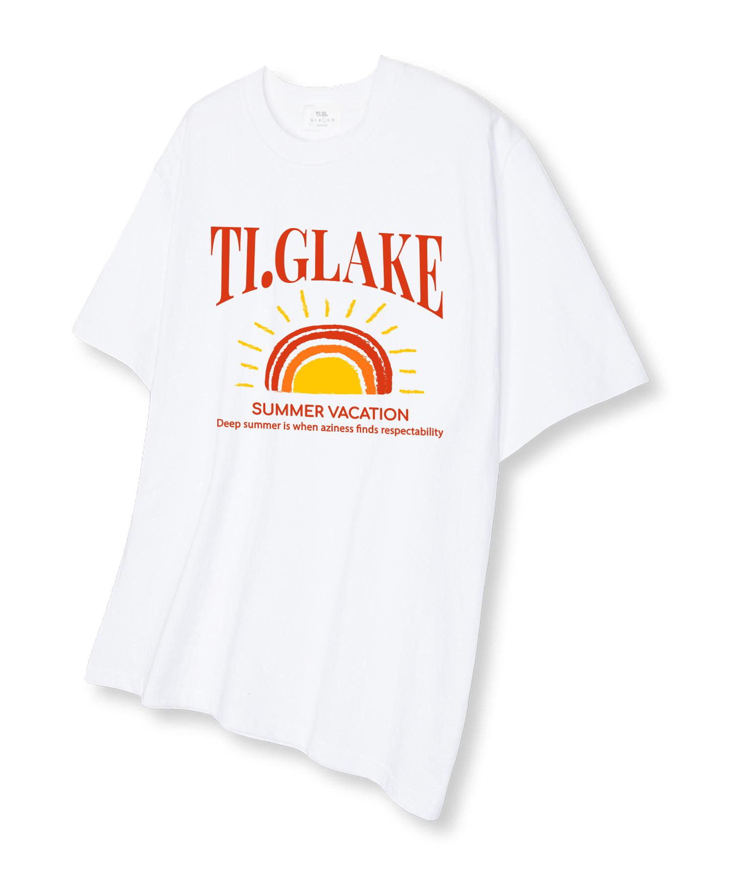 Tee Glake Vacation Sun Oversized Short Sleeve T-Shirt White L
