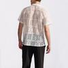 Men's Mesh Lace Knit Short Sleeve Shirt Hollow-Out Dance Perspective Shirts Summer Streetwear Nightclub Disco Performance Tops