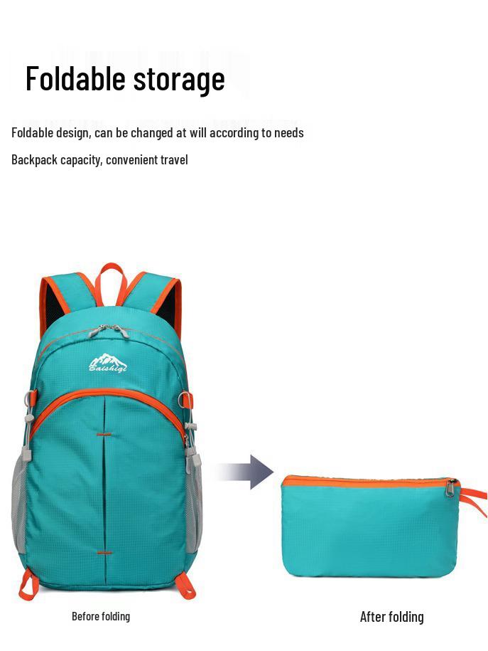 Ultra-light Water Repellent Foldable Backpack for Cycling, Hiking, Camping, & Mountaineering