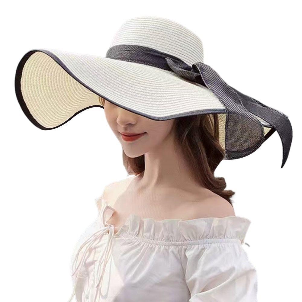 Fashion Oversize Summer Sun Hat Sun Protection Big Brim Straw Hat Breathable Casual Beach Cap for Women