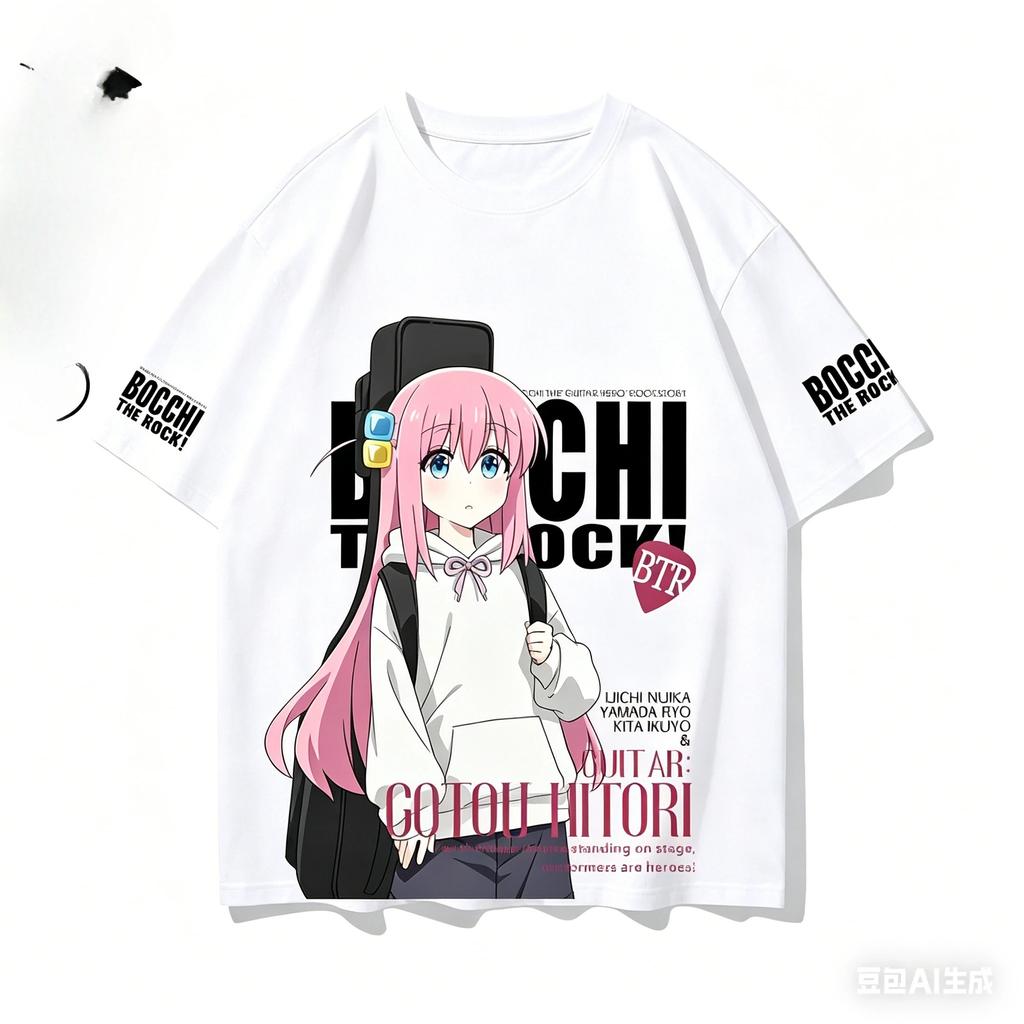 Bocchi der Fels! Anime-Liebhaber-Shirt Ganzjahreskleidung Persönlichkeit Kleidung Große Größen Unisex Neues Modell Paare Heißes Produkt Weich