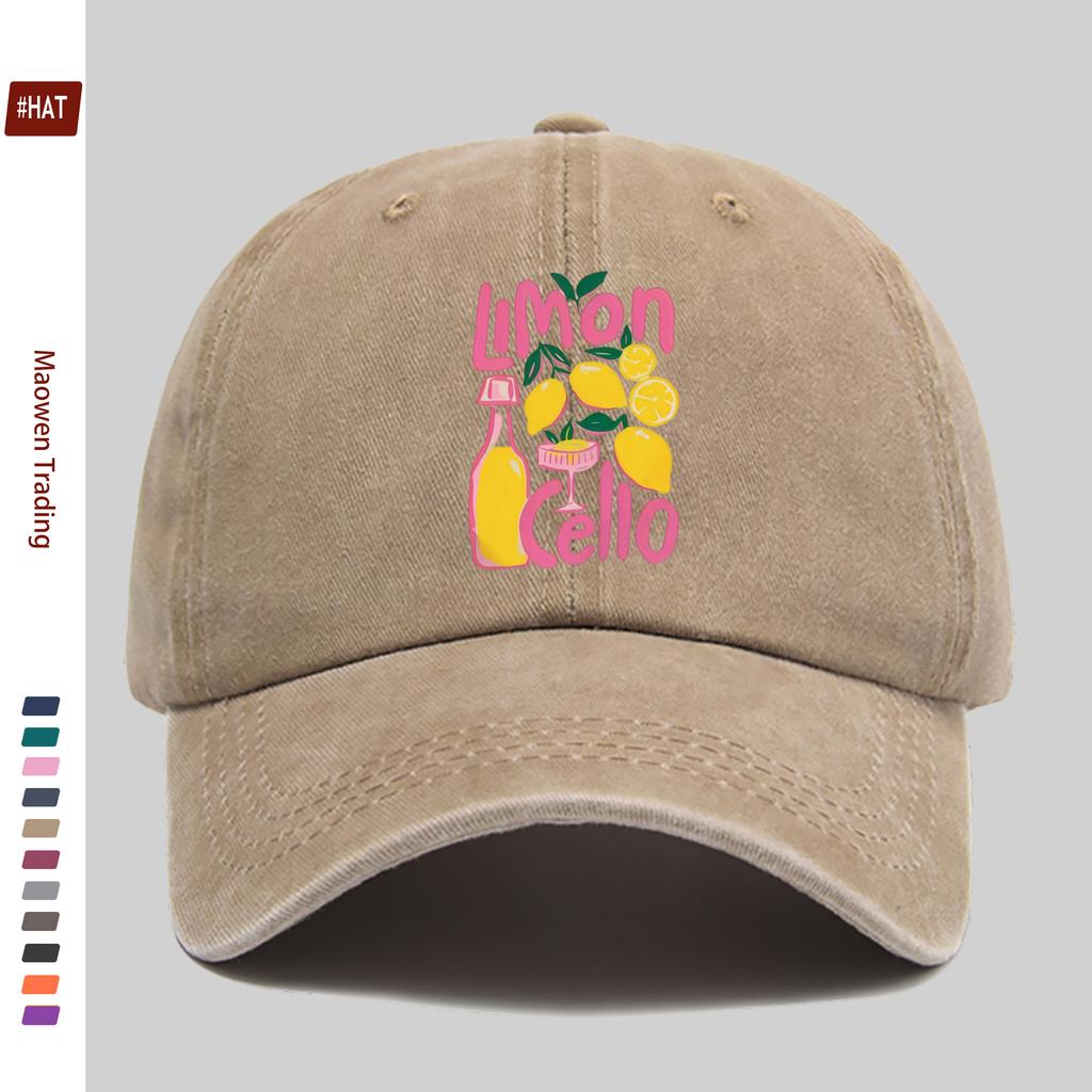 pc Fashion Lemon Liquor Print Baseball Cap Trendy Casual Sun Hat Comfortable Lightweight Decorative Cap with Adjustable Str