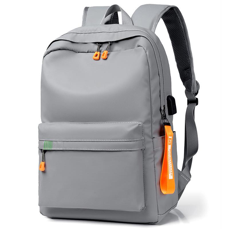 New backpack male trendy college backpack, waterproof travel backpack fashionable computer bag, simple schoolbag male . серый