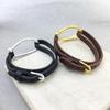 Unode50 High-Quality Large Leather Couple Bracelet: European-American Fashion Cross-Design