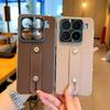 Applicable To Xiaomi Mi 15 Wristband Mobile Phone Case Xiaomi Mi 15sPro Plain Leather Lychee Pattern Xiaomi Mi 15Pro Electroplating Protective Case