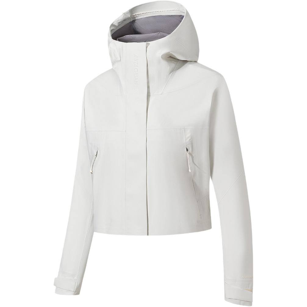 Anta Champion Travel Series Simple Soft Shell Casual Hooded Windproof Waterproof Zipper Short Jacket Women jackets 162610619-1 L