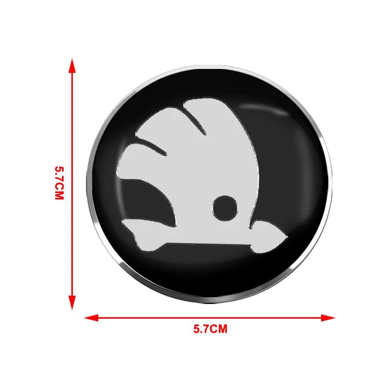 ERQY8 4pcs 56mm Car Emblem Wheel Hub Caps Center Cover Sticker Decoration For Skoda Octavia Superb Rapid Kodiaq Karoq Fabia Roomster