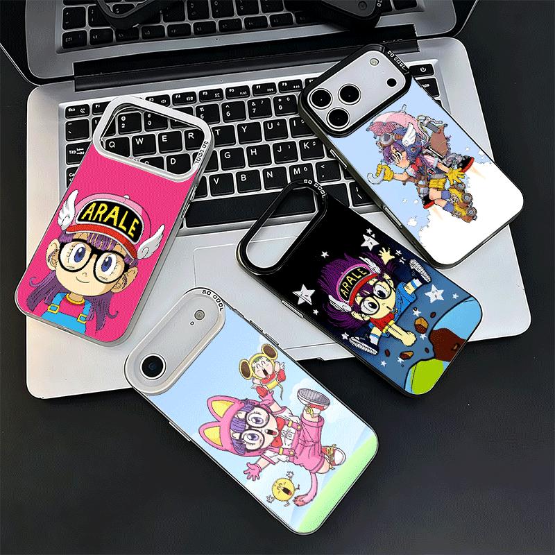 Arale S-Slump Anime Soft Phone Case for iPhone 15 16 17 Pro Max 17Air 16E 14 Plus 13 12 Mini Shockproof Cover Back Shell