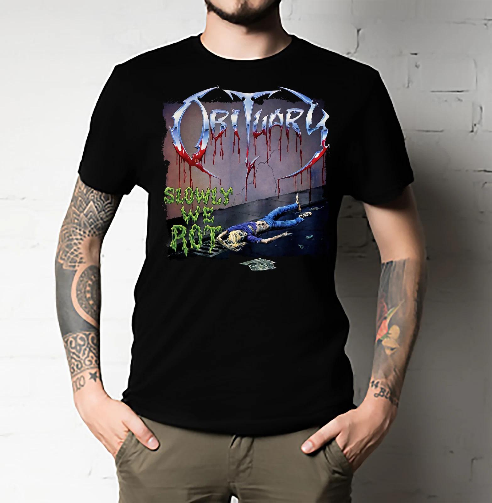 Men s and Women s T-shirts Slowly We Rot Entombed M