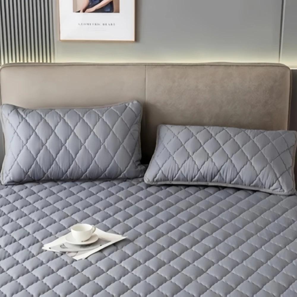2 Piece Waterproof  Fabric Pillowcase Comfortable Plain Color Anti-Mite Anti-Bacterial Pillow Case Bedroom Home Decoration