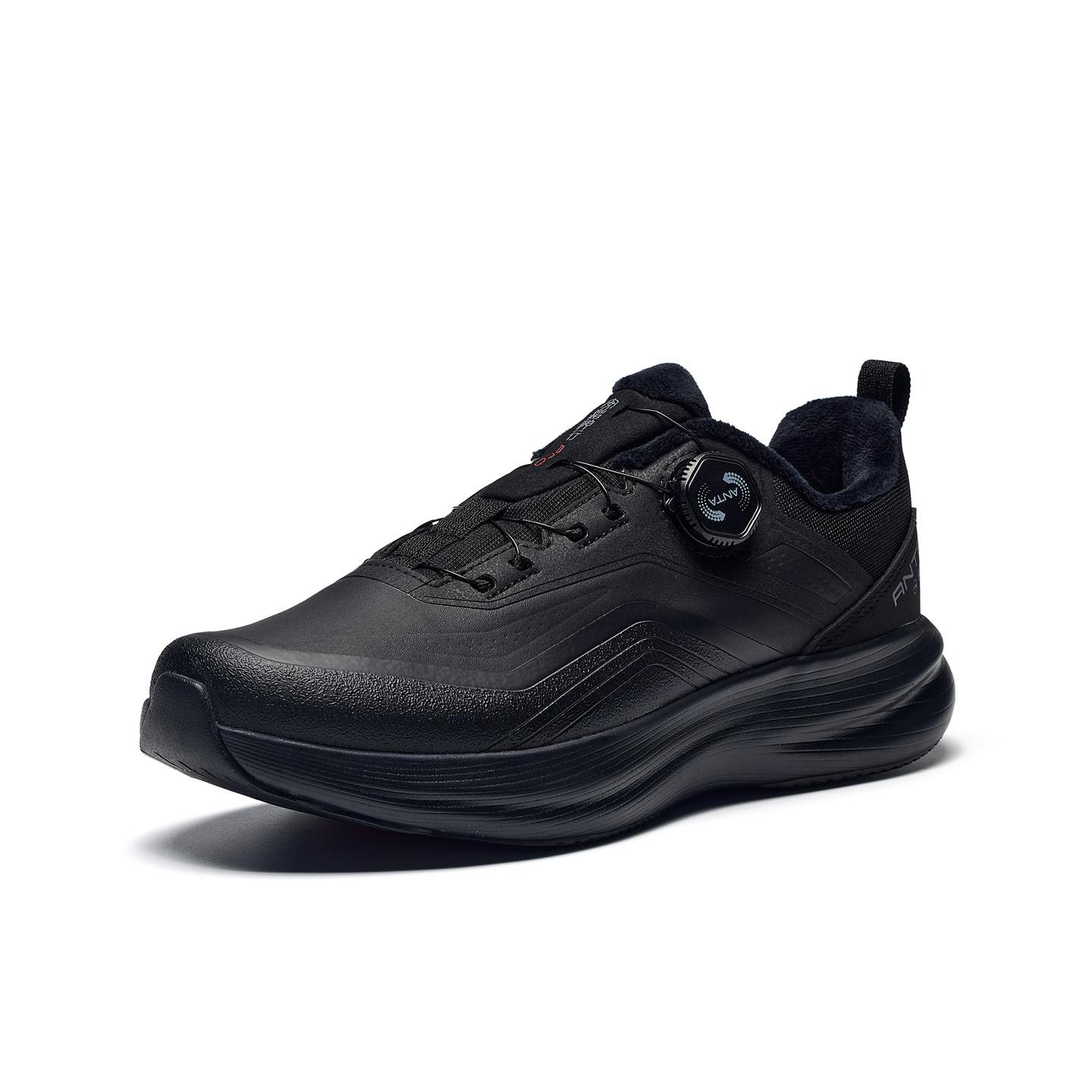 Baskets Homme Anta Shen Xing Pro Doublées Polaire Thermiques Bouton Moleté Fermeture Rapide Chaussures d'Entraînement Homme Homme 6.5 black