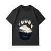 Men's 100% Cotton Crew Neck Short Sleeve T-Shirt, Bear Paw Mountain Forest Nature Scenery Print Casual Comfortable Tee For Outdoor Wildlife Lovers Dai