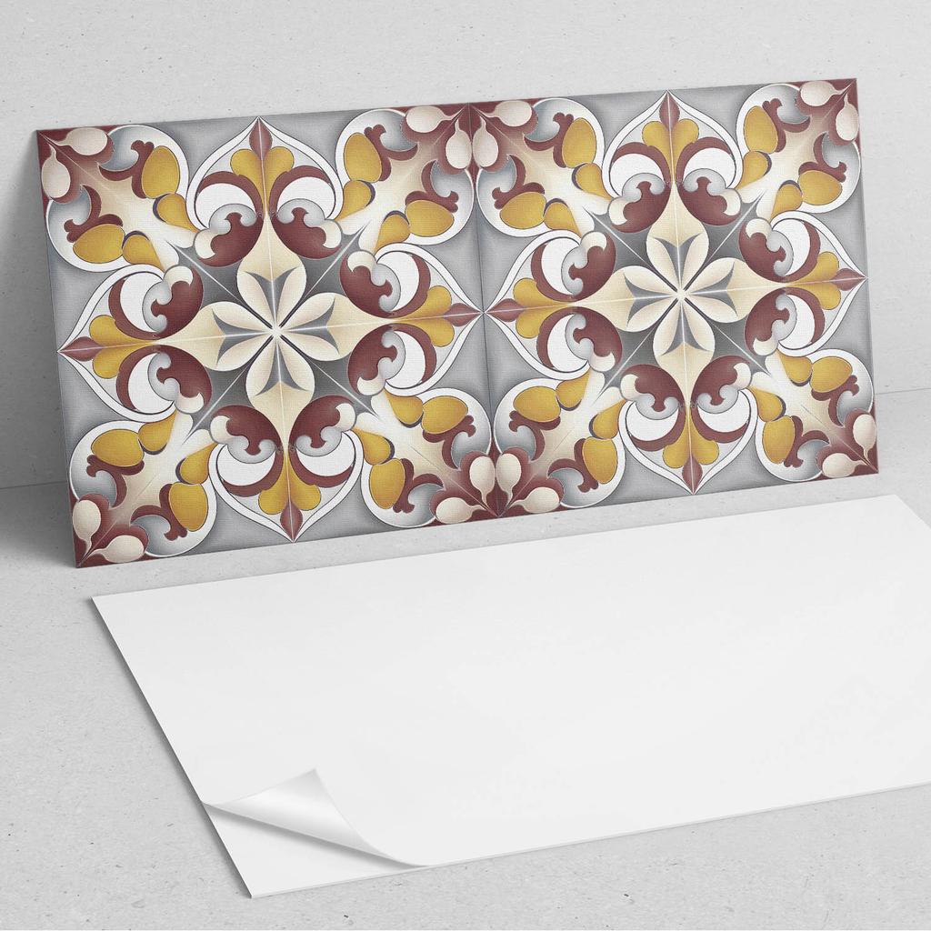 Panel Samoprzylepny Z Nadrukiem - Idealny Do Kuchni 100X50 Cm Kwiatowy Wzór Mozaiki