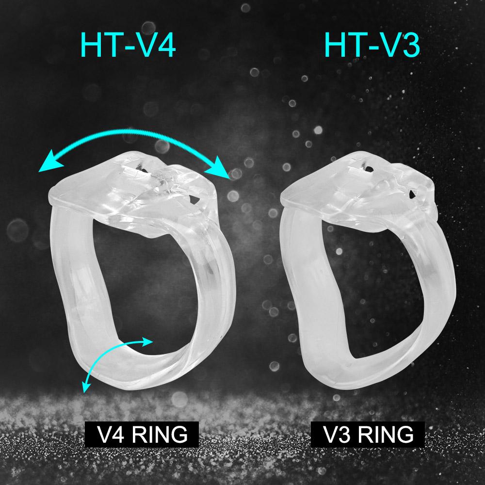 Sex Products HT-V4 Set Male Chastity Device Cock Cage With 4 Penis Rings Sex Toys For Men Resin Virginity Lock