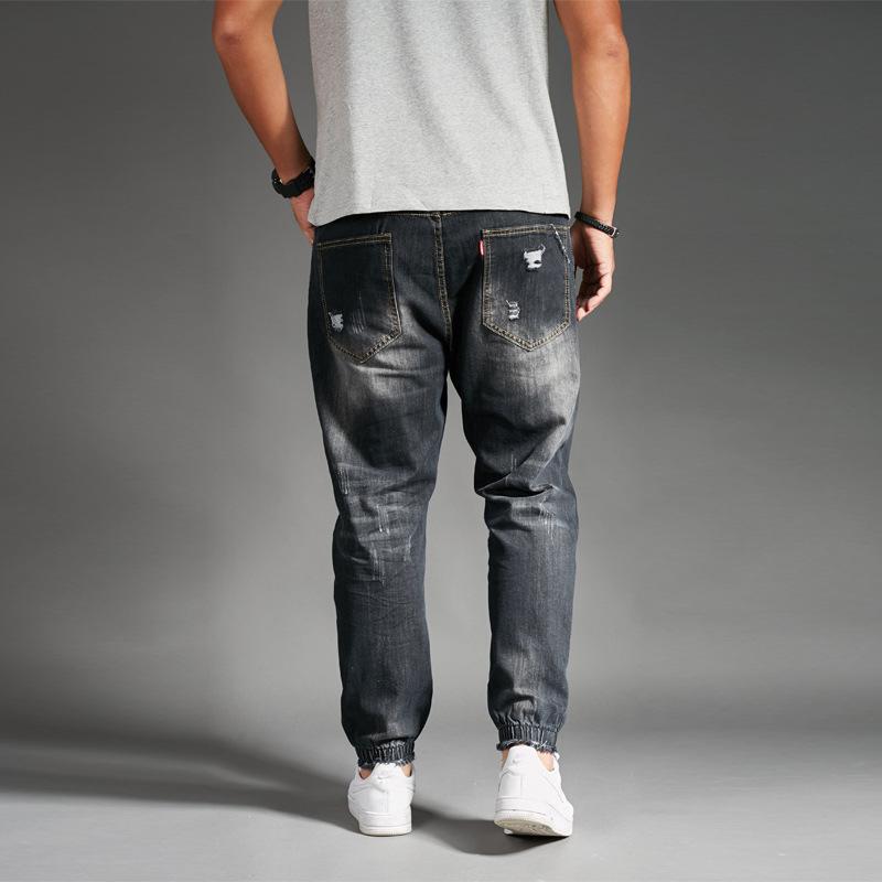 Jeans da uomo Moda Slim con strappi Tendenza Pantaloni larghi a nove punti Slim Harlan Coulisse Taglie forti