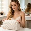 Large-Capacity Quilted Cosmetics And Hair Dryer Storage Bag