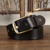 Hochwertiger Herrengürtel mit Messingschnalle, echte Rindslederoberfläche, modischer, individueller All-Match-Gürtel für Freizeithosen