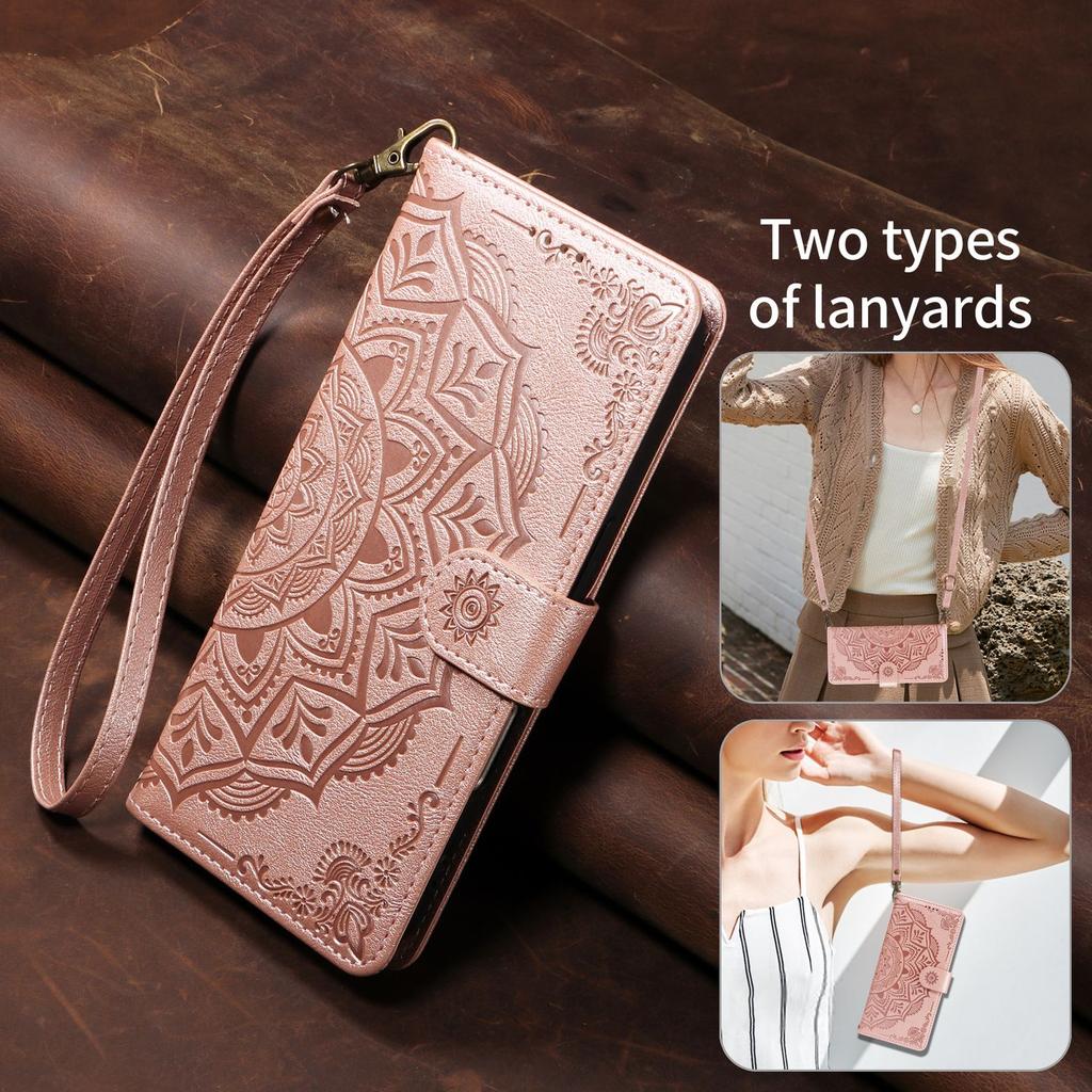 Flip Wallet Case For Samsung Galaxy A33 A53 A73 A22 A32 A52 A72 A42 A17 A16 A15 A14 A13 A12 4G 5G Leather Cover Mandala Embossed