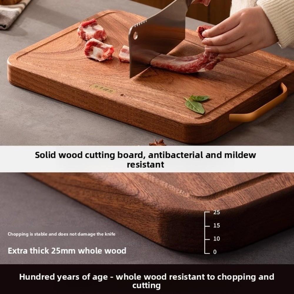 Solid Wood Cutting Board Antibacterial Double-sided Vegetable Cutting Board Anti Mold Ebony Cutting Board Mats Household