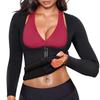 Sudorazione a Maniche Lunghe in Neoprene Modellante Fitness Modellamento del Corpo Trainer Vita Shapewear