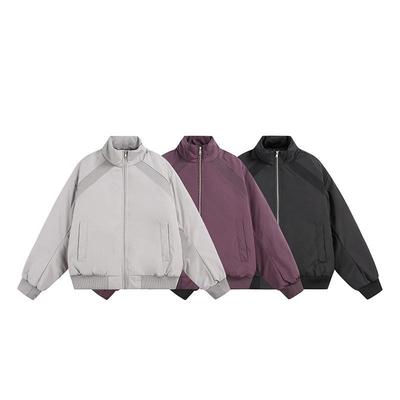 2025 Autumn/Winter Men's Trendy Cotton Stand-up Collar Baseball Jacket - American Deconstructed Style, Warm Outerwear.