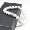 Charm Natural Stone Bracelet 6/8/10mm White Howlite Beads Bracelets For Women Men Energy Jewelry Stretch Bangle Wristband