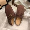 Fashion Lazy Shoes Versatile Flat Birkenstocks Women'S Autumn Retro French Baotou Half Slippers