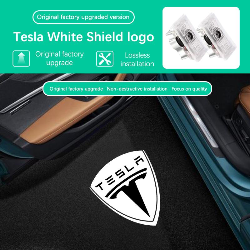 

LED Car Door Shadow Courtesy Light For Tesla Model X Model 3 Model S Model Y Laser Projector Welcome Logo Lamps 2PCS