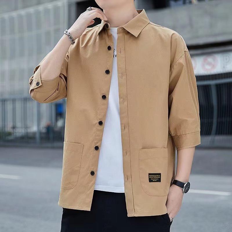Large Size Retro Workwear Men's Shirt Spring and Autumn Long-sleeved Shirt Loose Casual Men's Spring Jacket