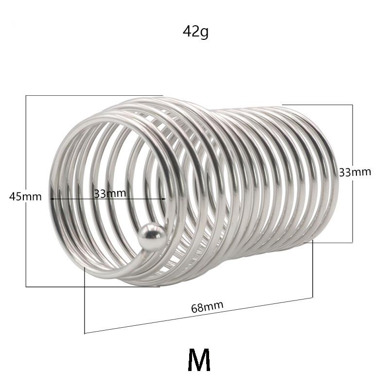 Stainless Steel Penis Dildo Ring Wave Thread Cock Rings Spring Extended Male Delay Ejaculation Sex Toys for Men