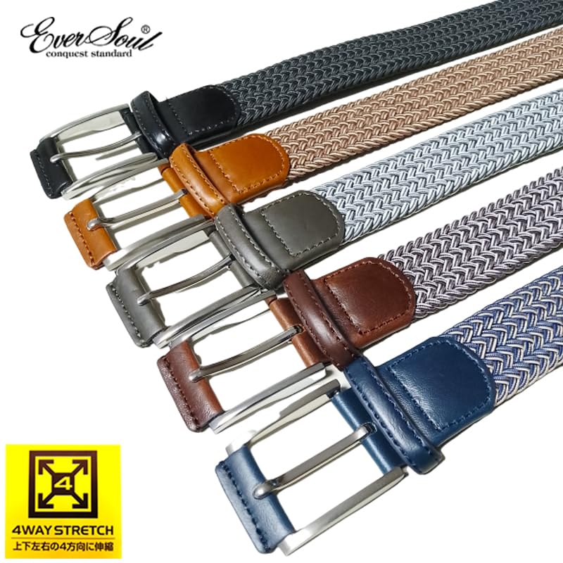 [EVERSOUL] Men's Mesh Belt, Elastic Belt, Golf Belt, Women's Belt, Student Belt, Stretchy, Braided, Adjustable, Casual, Free Size, Business,
