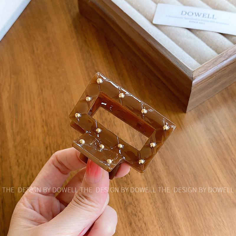 

Acetate Simple Chic Hair Claw Clip In Off White And Brown For Hairstyles Fashionable Coffee Small