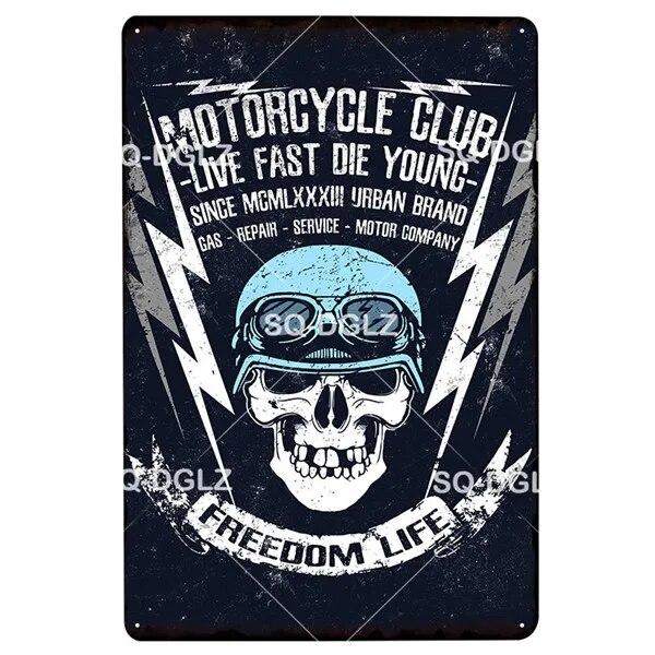 Motor Club Metal Sign Vintage Garage Tin Sign Bar Decor Plaque Pub Bar Decor Metalen Borden Poster Plate Art Poster