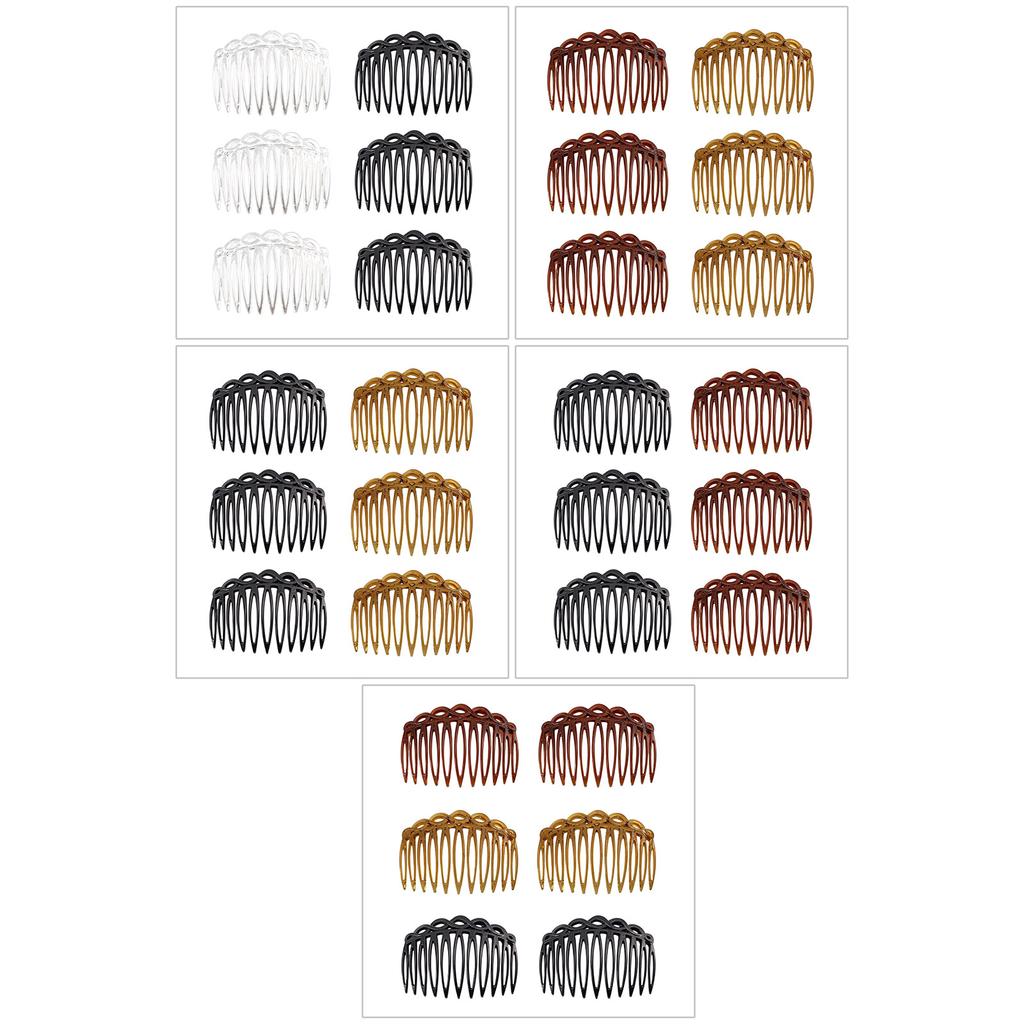 Pack mit 6 Stück Französische Seitenkämme aus Kunststoff/Harz für Damen Haarstyling-Accessoires Seitenscheitelkamm Kopfschmuck