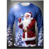 Christmas Seris Pattern T-Shirt For Men Funny Santa Claus 3D Printed T Shirts Autumn Casual Long Sleeves Loose O-Neck Tops Tees
