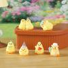 Yellow Chicken Resin Figurine - Handmade Moss Landscape Ornament for DIY Decor