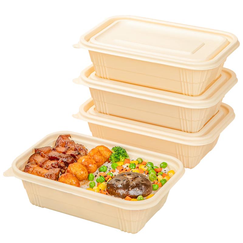 temeiju Eco-Friendly Corn Starch Disposable Meal Prep Containers with Lids