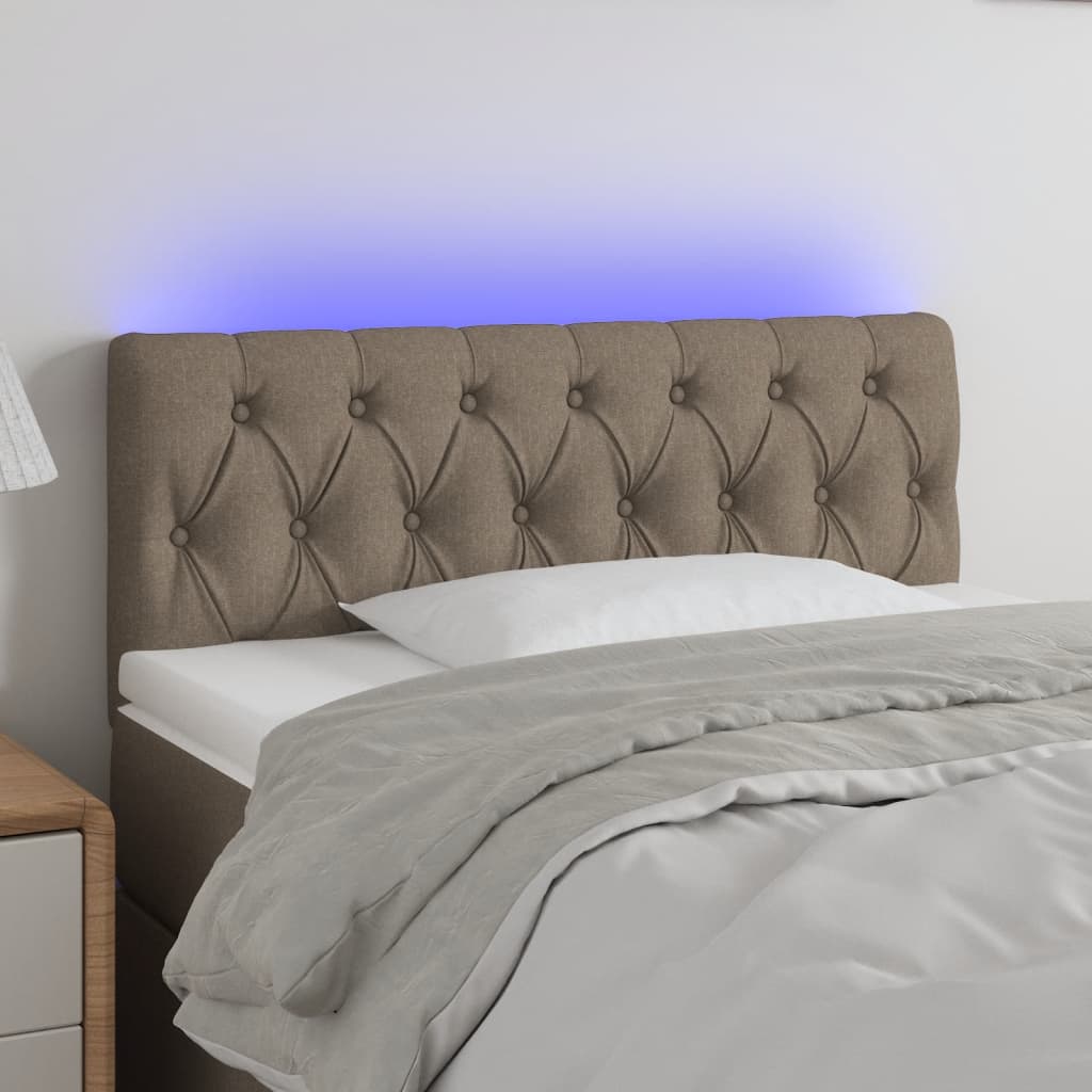 Vidaxl Zagłówek Do Łóżka Z Led, Taupe, 90X7X78/88 Cm, Tkanina