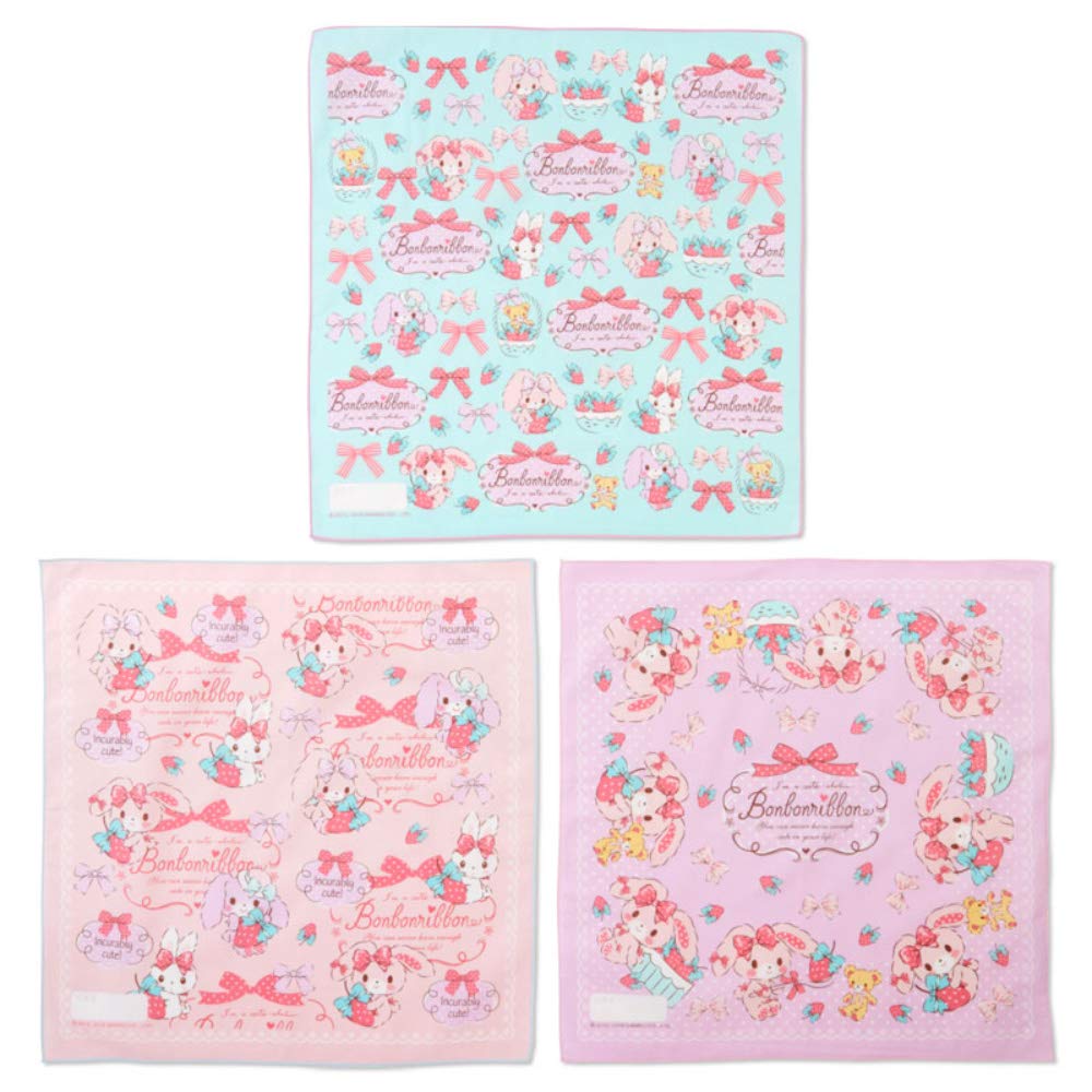 

Sanrio Bonbon Ribbon Large Lunch Cloth Set of 3 (Strawberry)