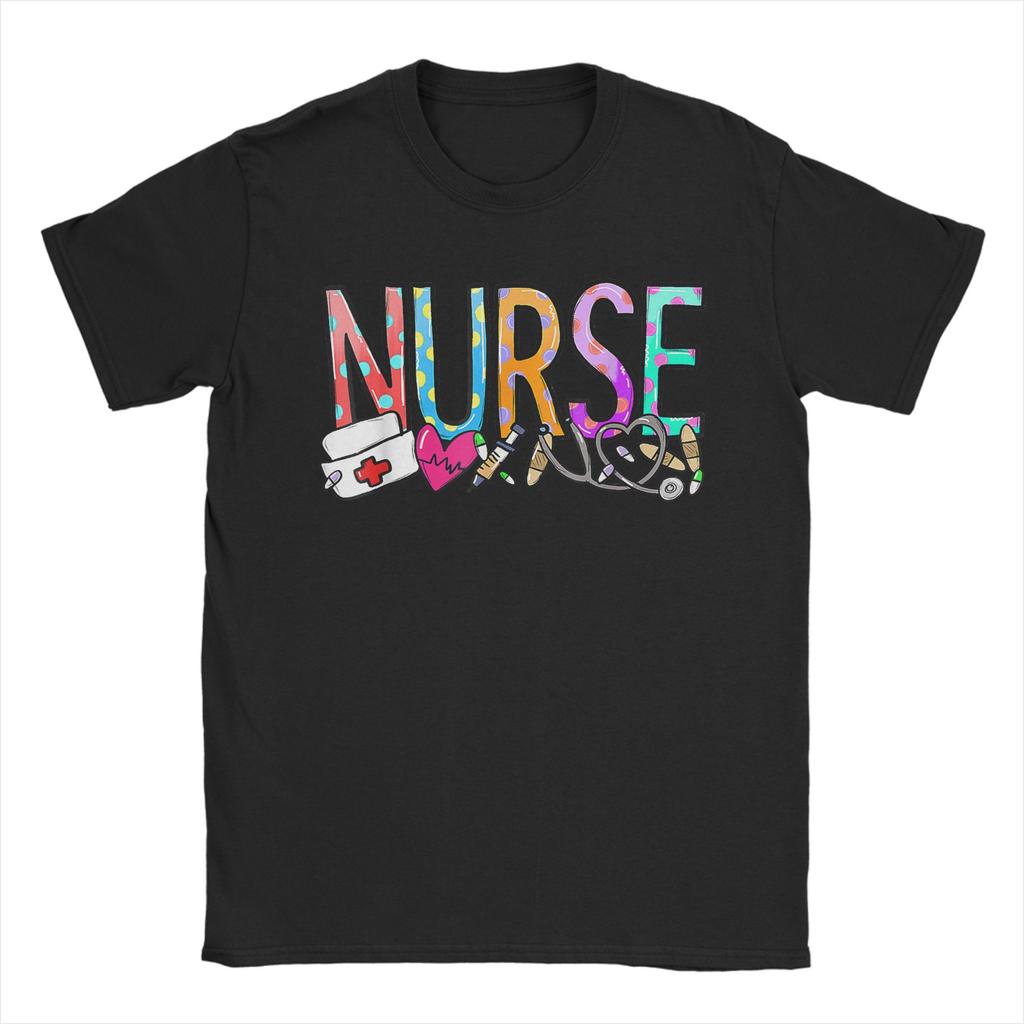 Tie Dye Retired Nurse T Shirts Unisex Unisex Pure Cotton Funny TShirts Crewneck Nurses Day Tees Short Sleeve Clothing Plus Size